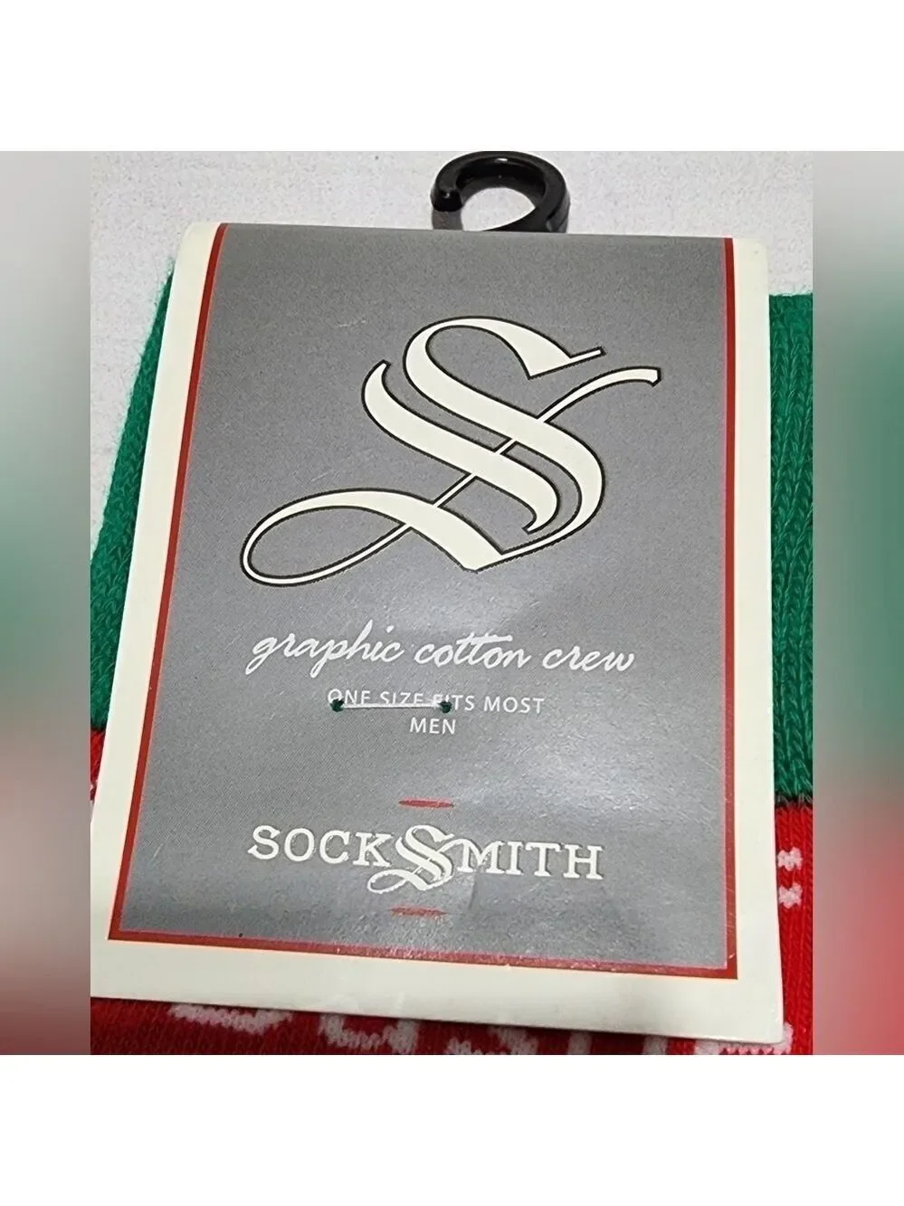 Socksmith Men's Christmas Reindeer Socks Fits Sock Size 10-13 - New With Tags